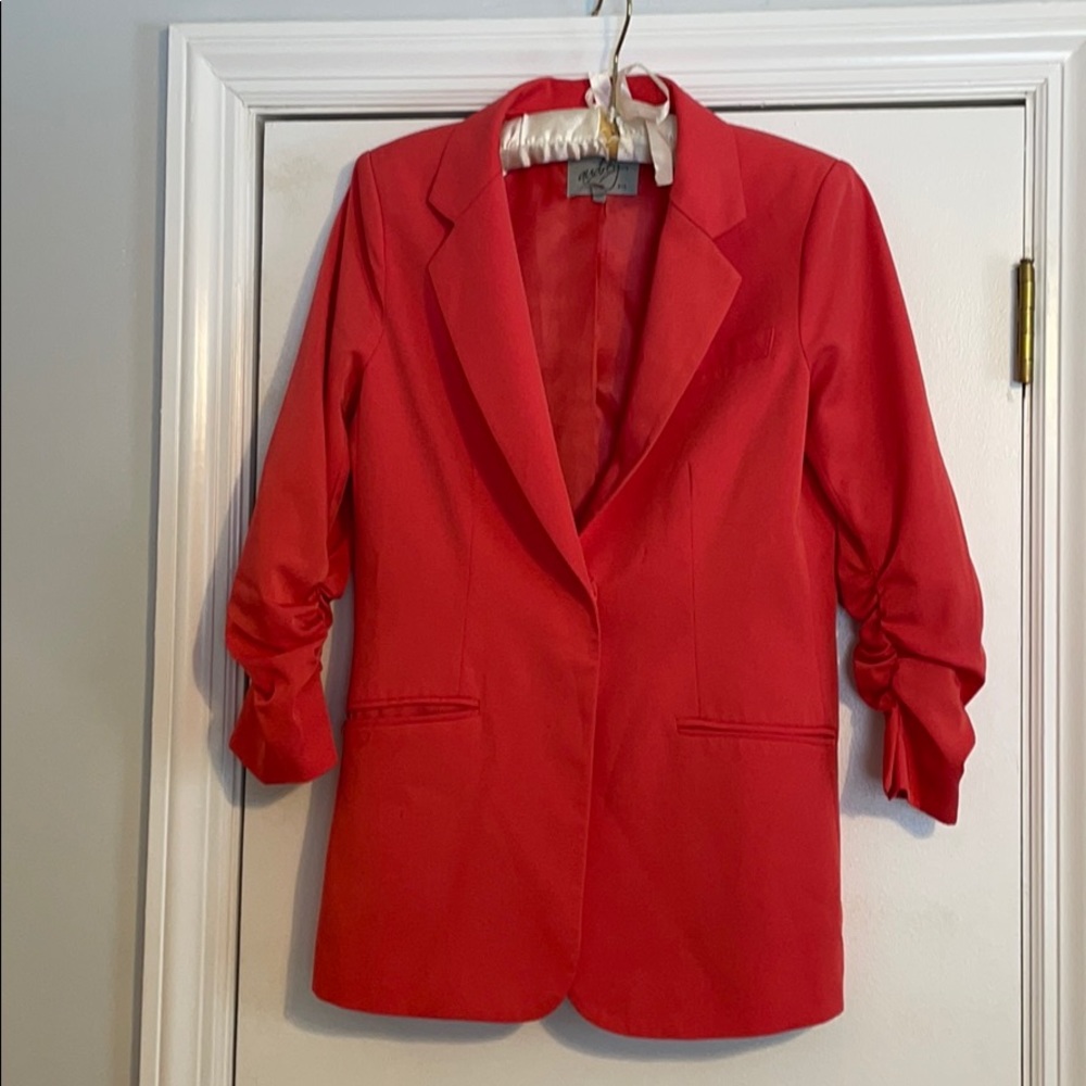 Salmon Blazer with Ruched Sleeves, Sz. S